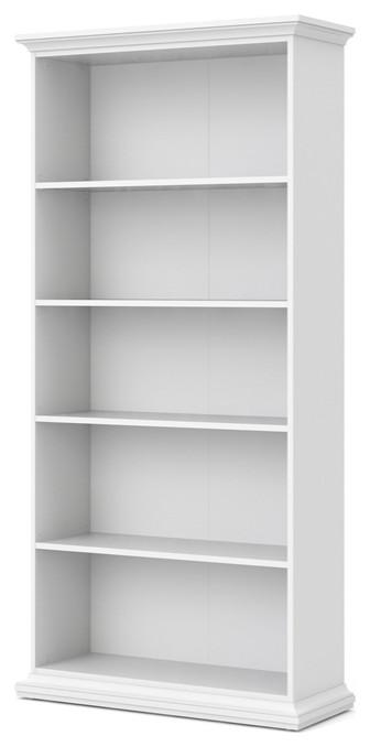 Tvilum Sonoma 5 Shelf Bookcase in White   Transitional   Bookcases   by Homesquare  Houzz