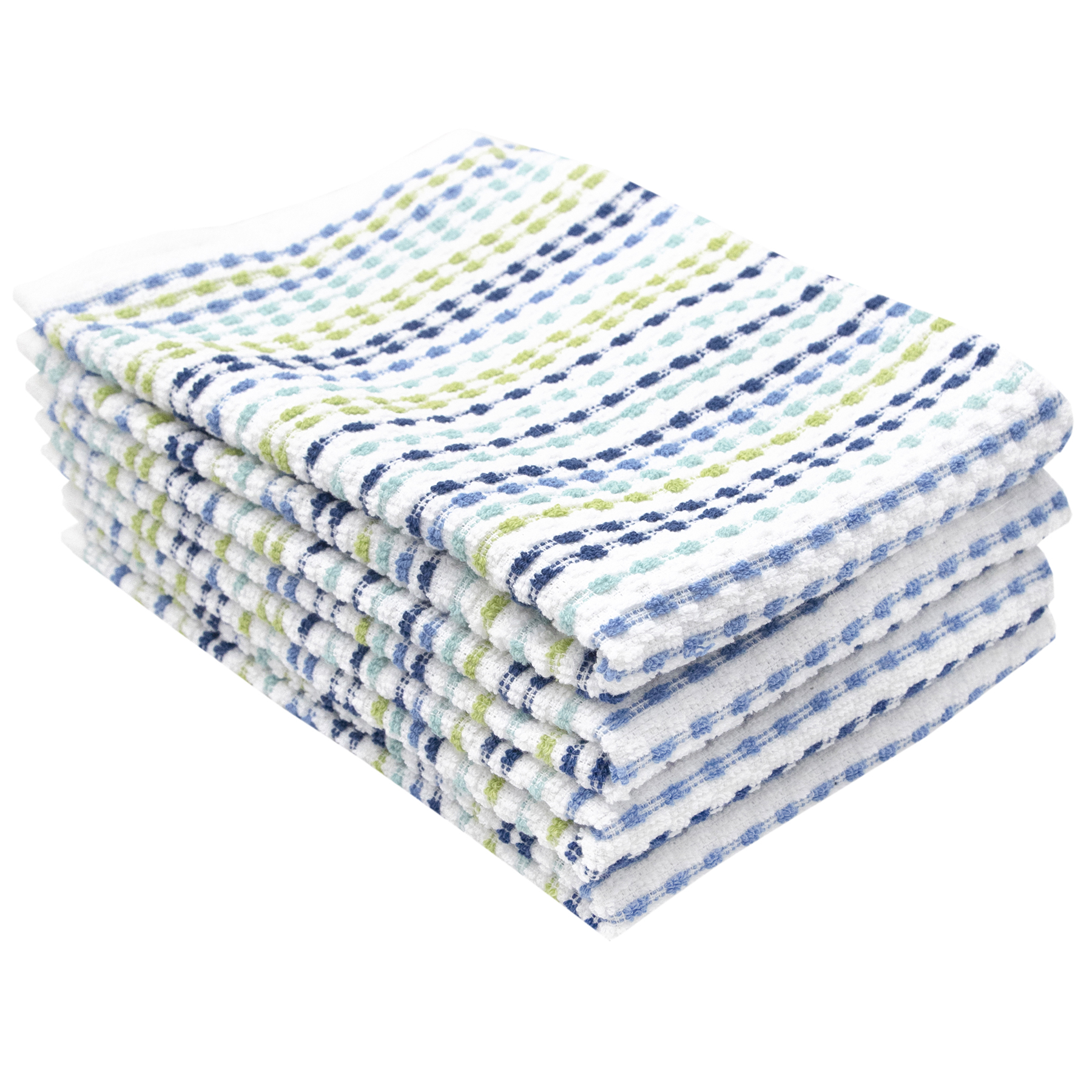 RITZ Pebble Cotton Terry Bar Mop Kitchen Towel Set， 4-Pack， Cool， 16” x 18”