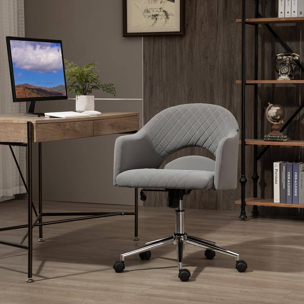 Vinsetto Grey, Ergonomic Office Chair with Swivel, Hollow Mid-Back Computer Desk Chair with Adjustable Height and Back Tilt 921-461LG