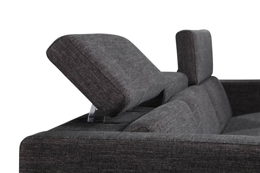 Zara Dark Gray Polyester Fabric Power Reclining Sectional   Transitional   Sectional Sofas   by Steve Silver  Houzz