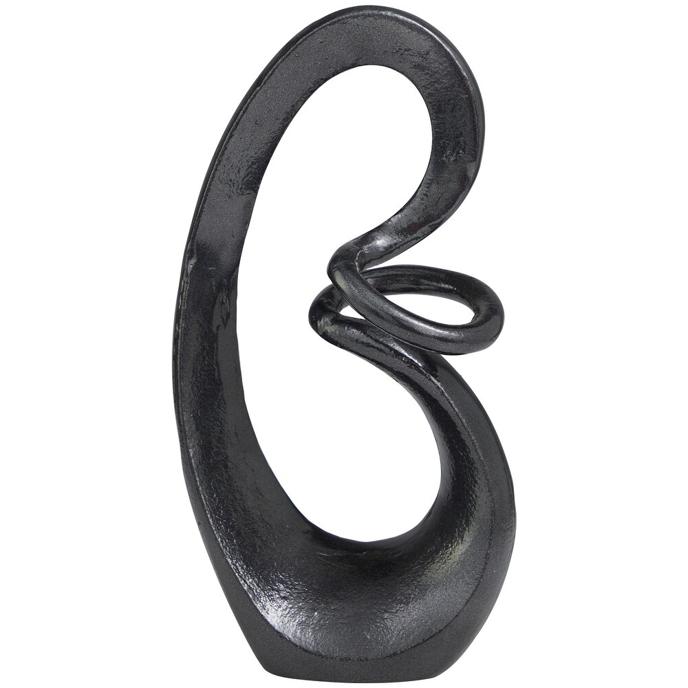 Dark Gray or Gold Aluminum Swirl Abstract Sculpture