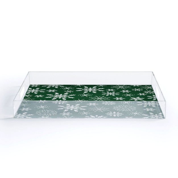 Iveta Abolina Silent Night Green Acrylic Tray Deny Designs