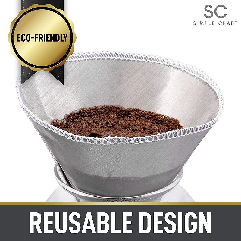 Fine Mesh Stainless Steel Reusable Pour Over Coffee Filter