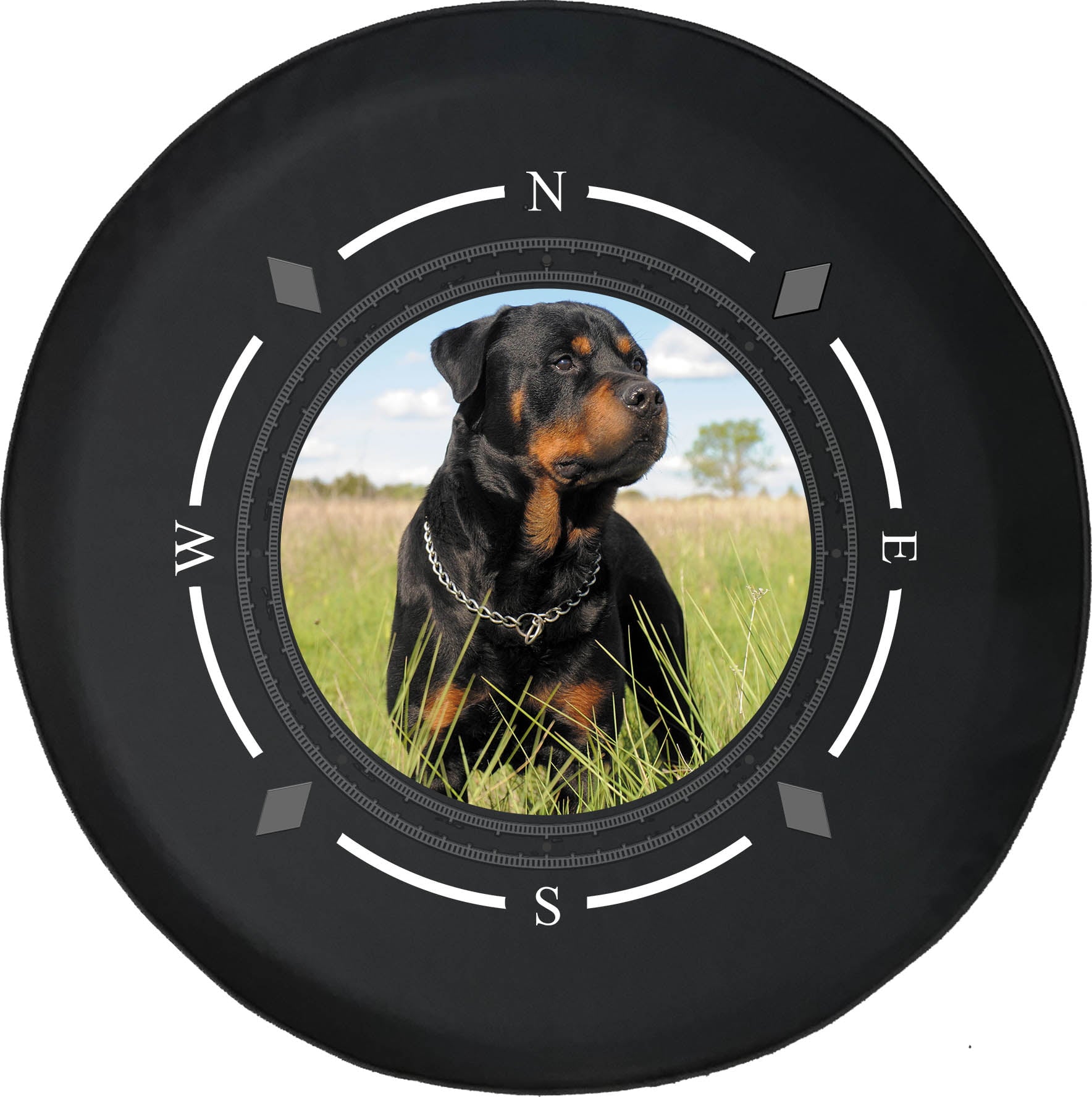 Spare Tire Cover Compass Rottweiler Wheel Covers Fit for SUV accessories Trailer RV Accessories and Many Vehicles