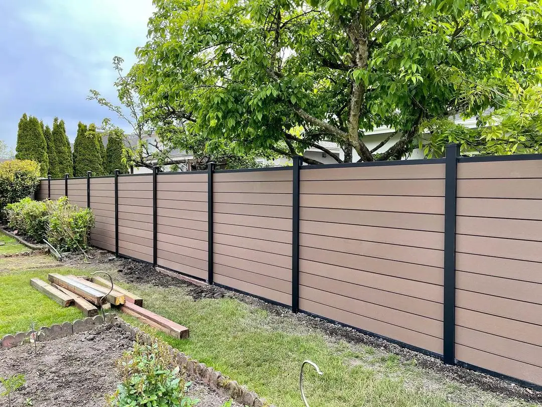 Factory Supply Wood Plastic Composite fence with Aluminum Structure