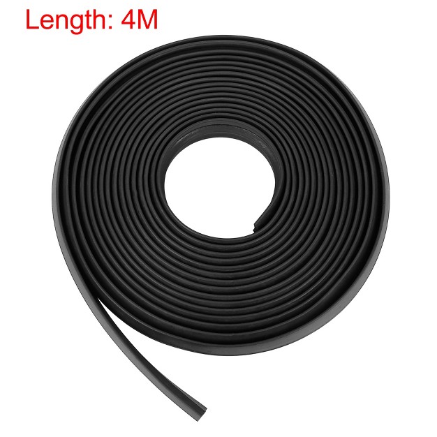 Unique Bargains Car Z Shape Rubber Weather Waterproof Strip Seal Edge Protector 4m Black 1pc