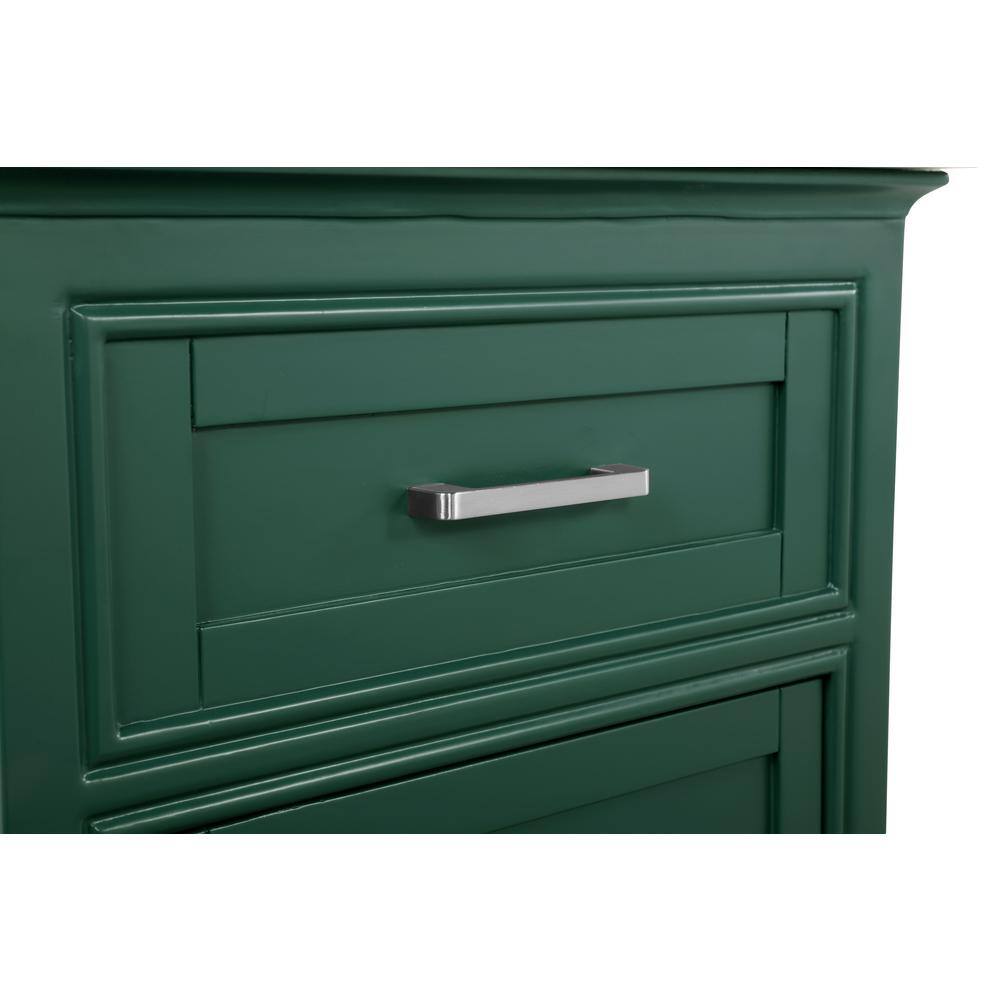 Simply Living 19 in. W x 19 in. D x 35 in. H Bath Vanity in Green with Carrara White Marble Top SL45057GN