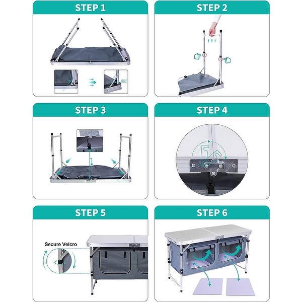 Folding Table，Camping Table Adjustable Height，Pliante Portable，Pliante Extérieure，Portable Camping Table with Storage