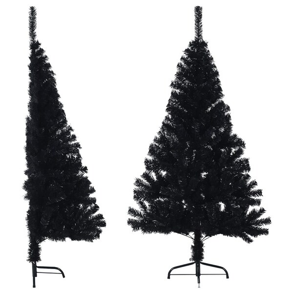 vidaXL Christmas Tree Decoration Artificial HalfCircle Tree with Stand PVC