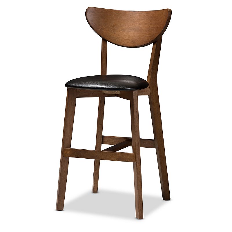 Baxton Studio Mid-Century Black Stool and Table Pub 5-piece Set