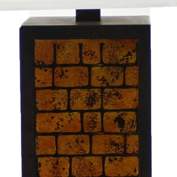 13 x 15 x 30.75 Black Metal With Yellow Brick Pattern - Table Lamp - 13 x 15 x 30.75