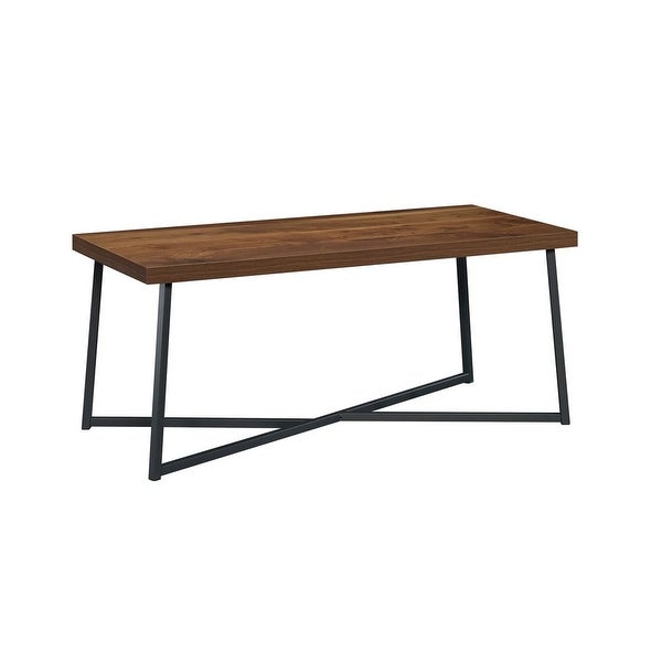 Canton Lane Metal Coffee Table， Grand Walnut/Black