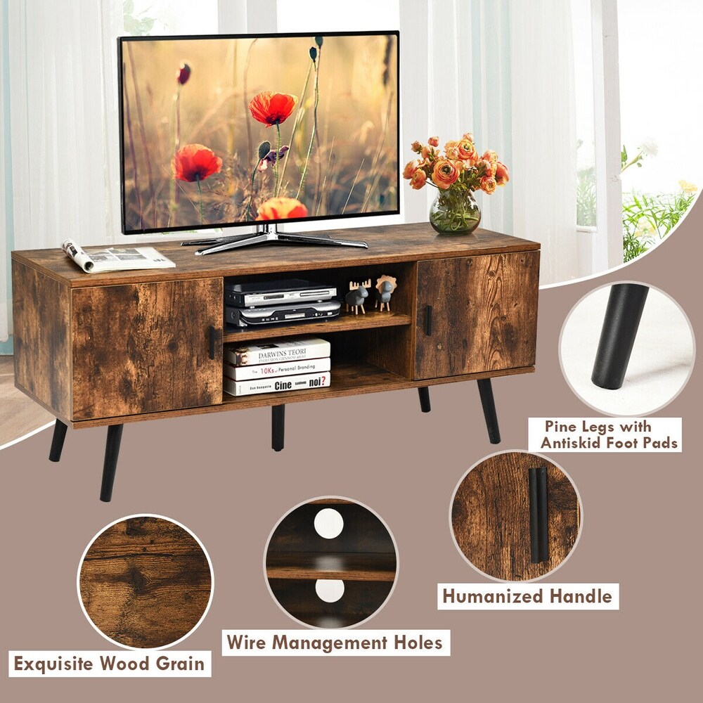 Gymax Industrial TV Stand Entertainment Center for TV's Up to 55\