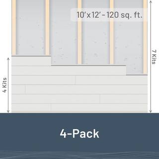 UFP-Edge 1 in. x 8 in. x 8 ft. Timeless Primed White Smooth Pine Nickel Gap Shiplap Board (4-pack) 345581