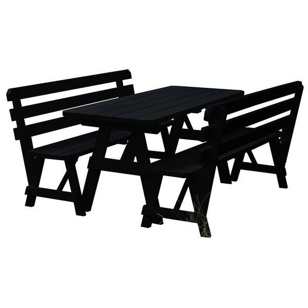 Pine 6' Picnic Table with 2 Backed Benches