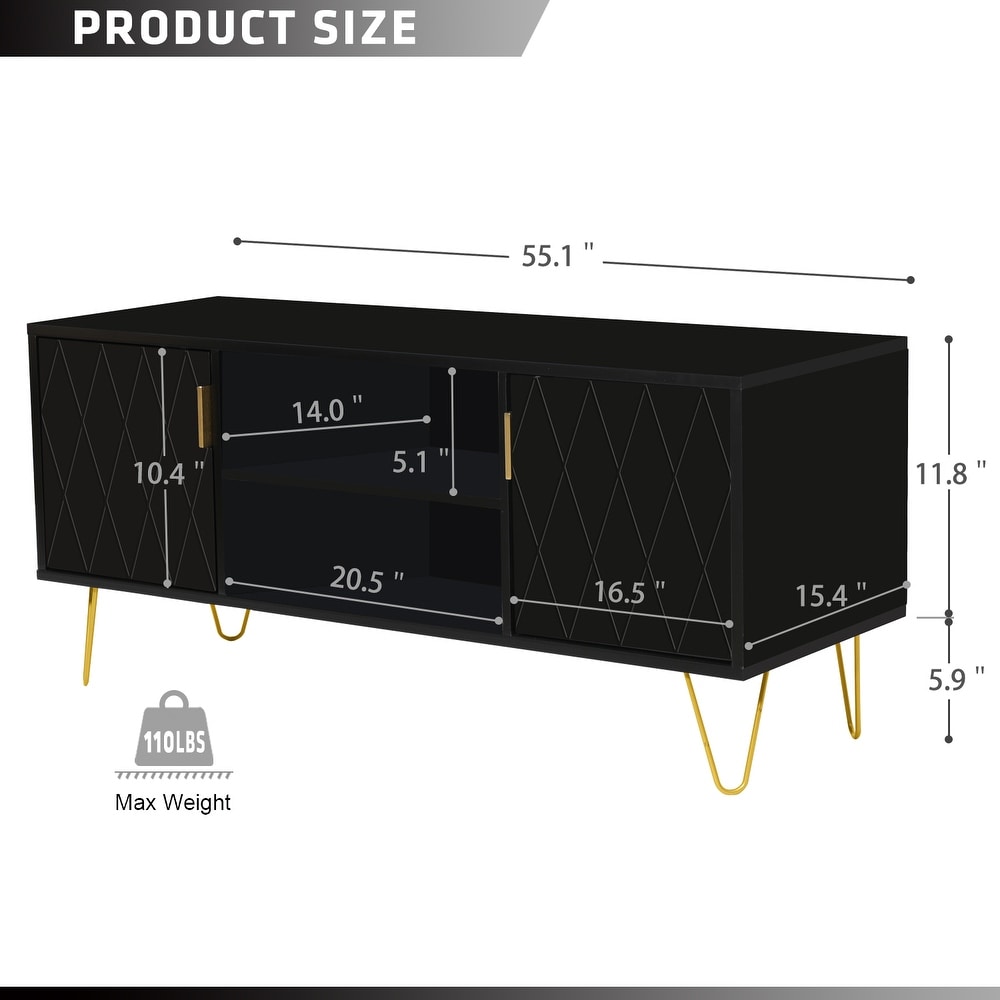 TV Stand TV Console Table Cabinet Wood Entertainment Center