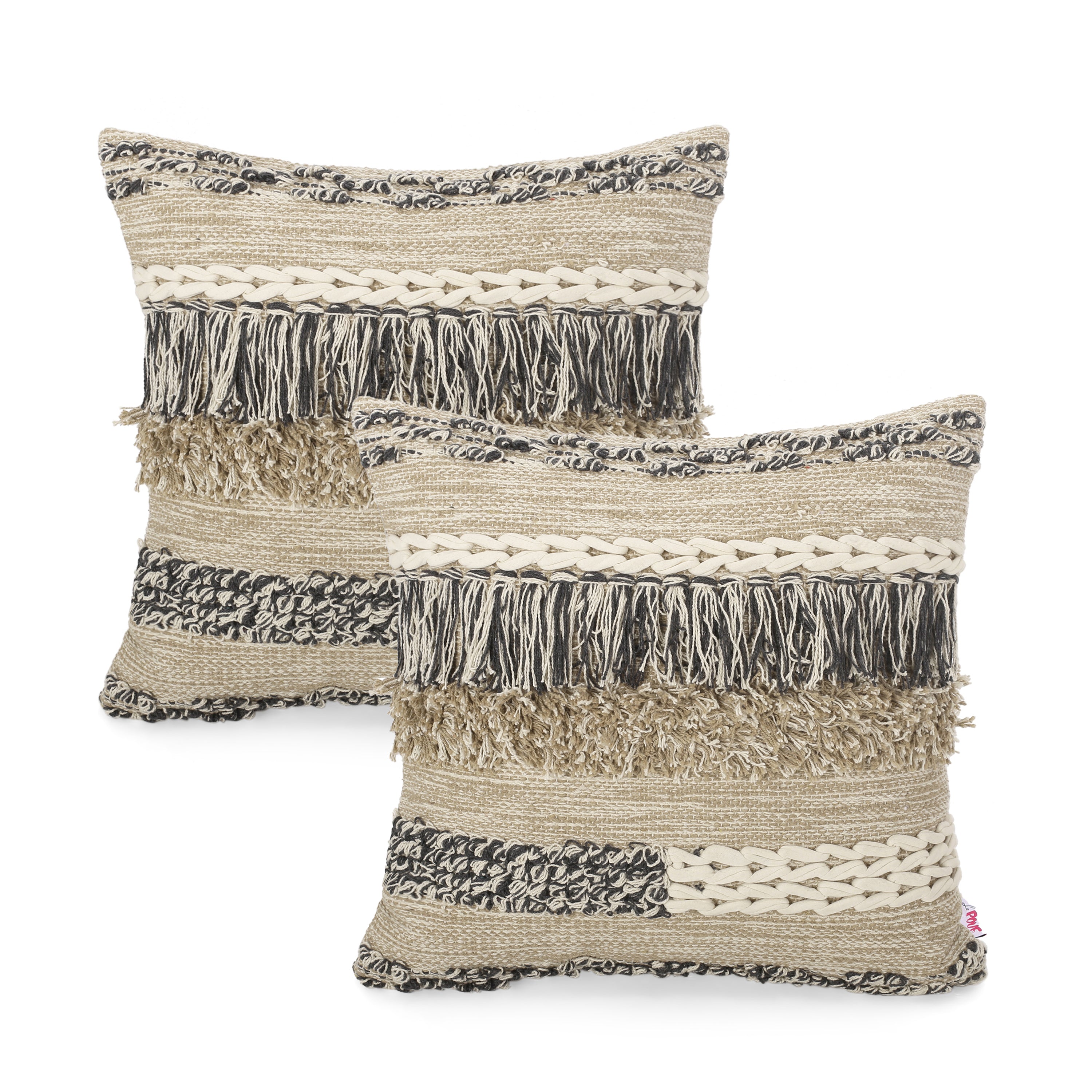 Ellana Hand-Loomed Boho Throw Pillow