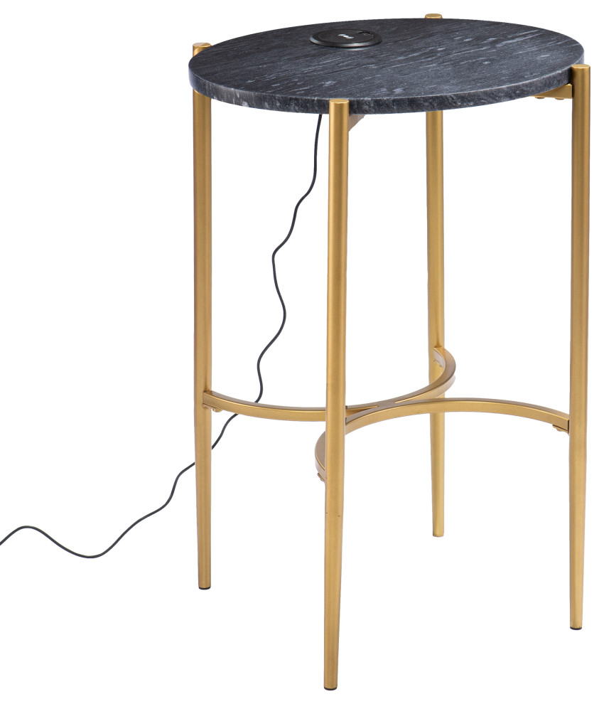 Thirsk Table With Wireless Charging Station   Contemporary   Side Tables And End Tables   by SEI  Houzz