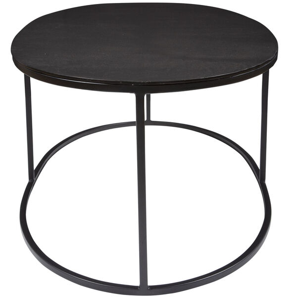 Coreene Aged Black Oval Coffee Table