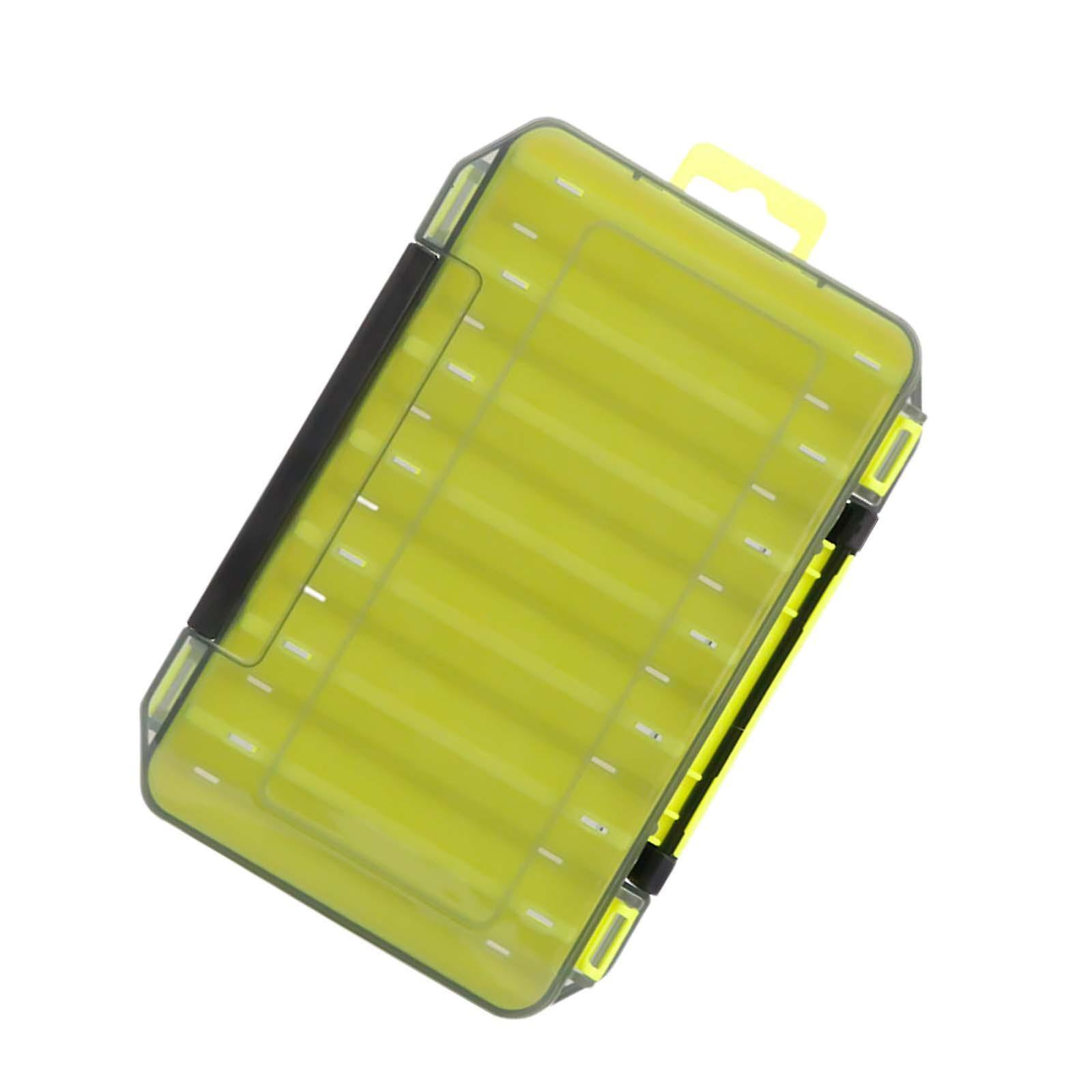 Fishing Lure Box Organizer Container Outdoor Double Sided Fishing Tackle Box Yellow