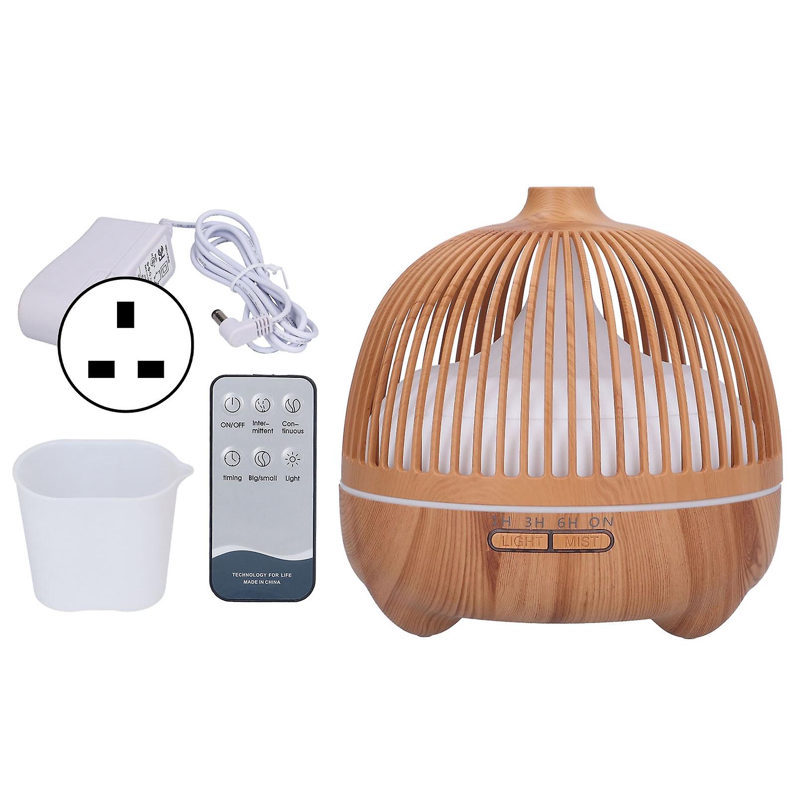 Household Air Humidifier 7 Color Changing LED Birdcage Hollow Ultrasonic Essential Oil Diffuser for Home 100‑240VUK Plug