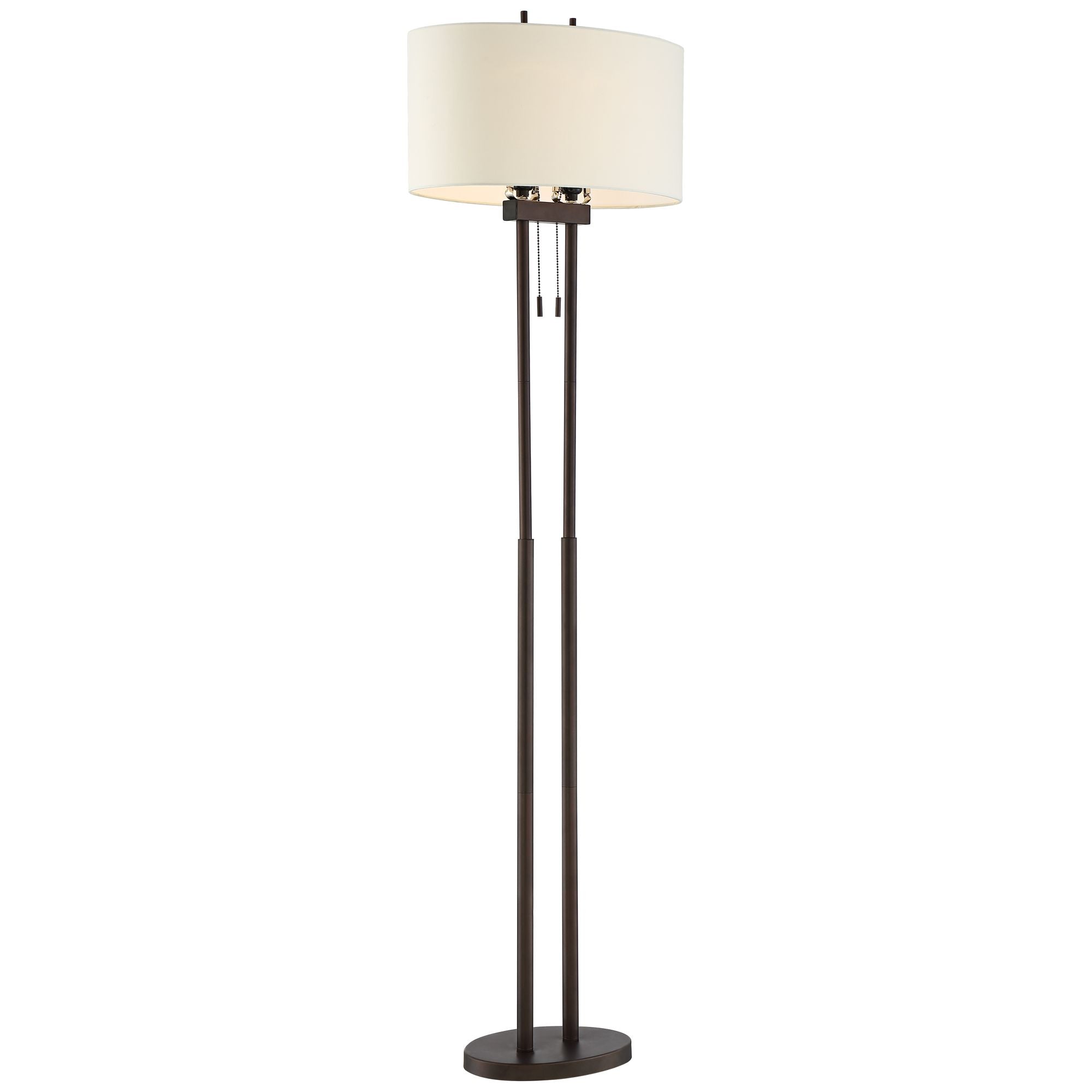 Franklin Iron Works Modern Floor Lamp Twin Pole 62