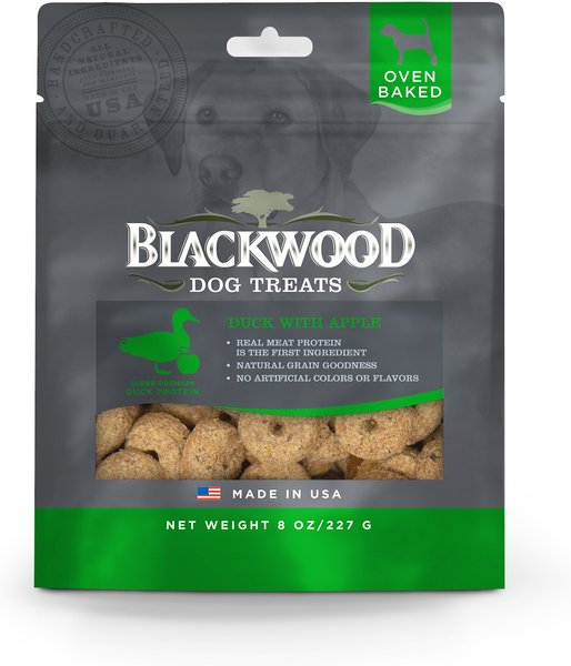 Blackwood Duck and Apple Oven Baked Dog Treats， 8-oz bag