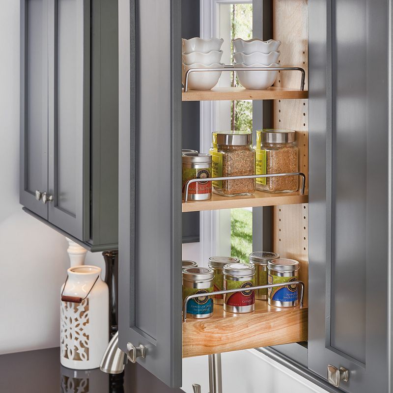 Rev-A-Shelf 8 Pull Out Kitchen Wall Cabinet Organizer Soft Close， 448-BBSCWC-8C