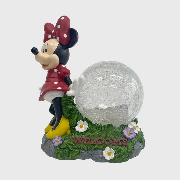 Fiberglass polyester Minnie Solar Garden Statue With Crackle Glass Ball