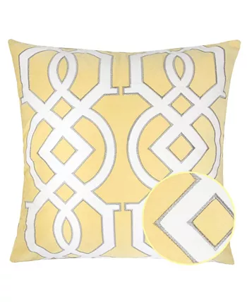 Homey Cozy Applique Velvet Square Decorative Throw Pillow