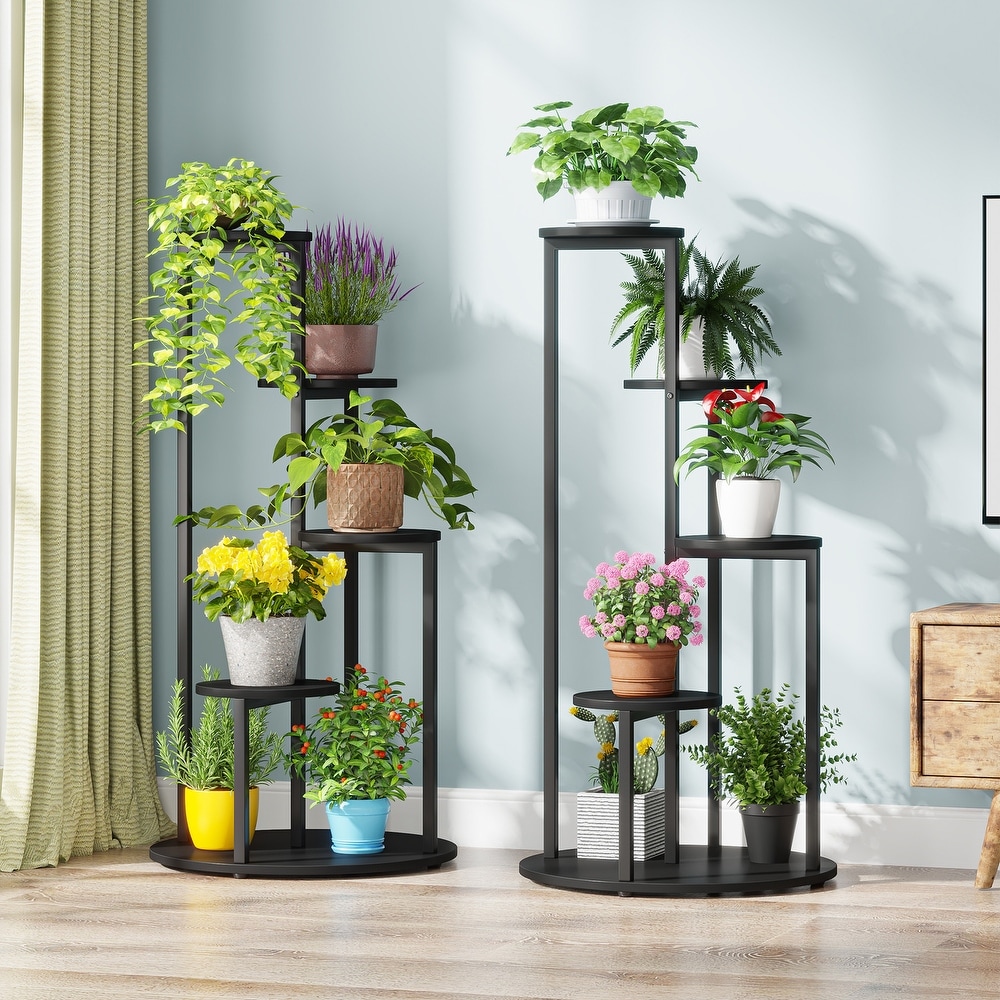 4 Tier Plant Stand Indoor  Tall Wood Plant Shelf Holders   19.68”L* 19.68”W* 40.94”H