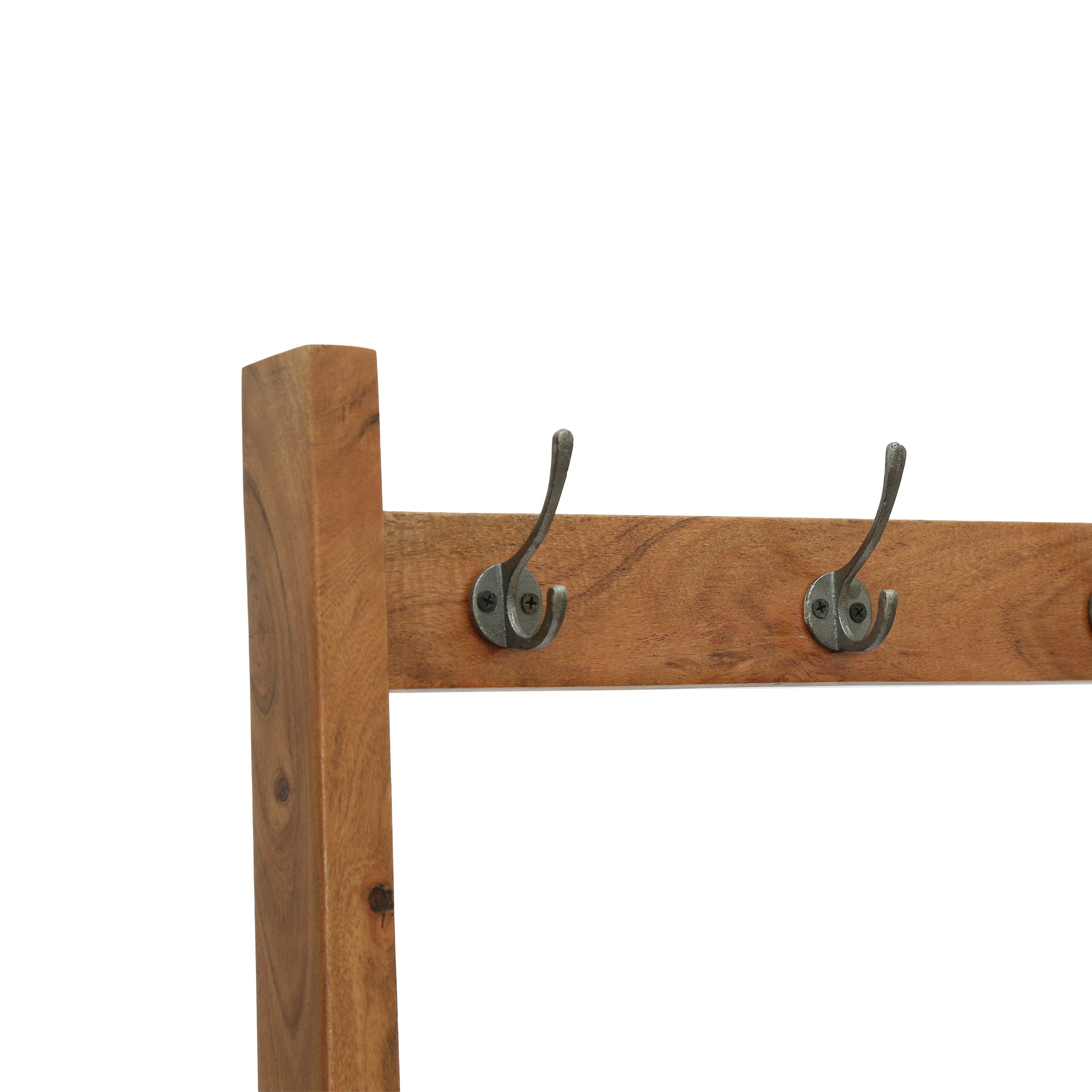 Motson Modern Industrial Handcrafted Acacia Wood Coat Rack with Bench Storage, Natural