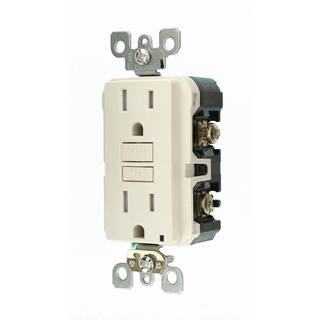 Leviton 15 Amp 125-Volt Duplex SmarTest Self-Test SmartlockPro Tamper Resistant GFCI Outlet Light Almond R96-GFTR1-0KT