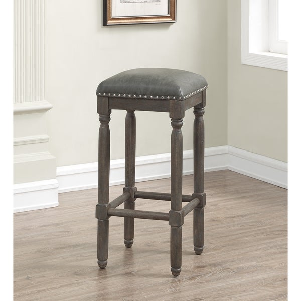 Copper Grove Sherwood 26-inch Dark Grey Leather Counter Stool