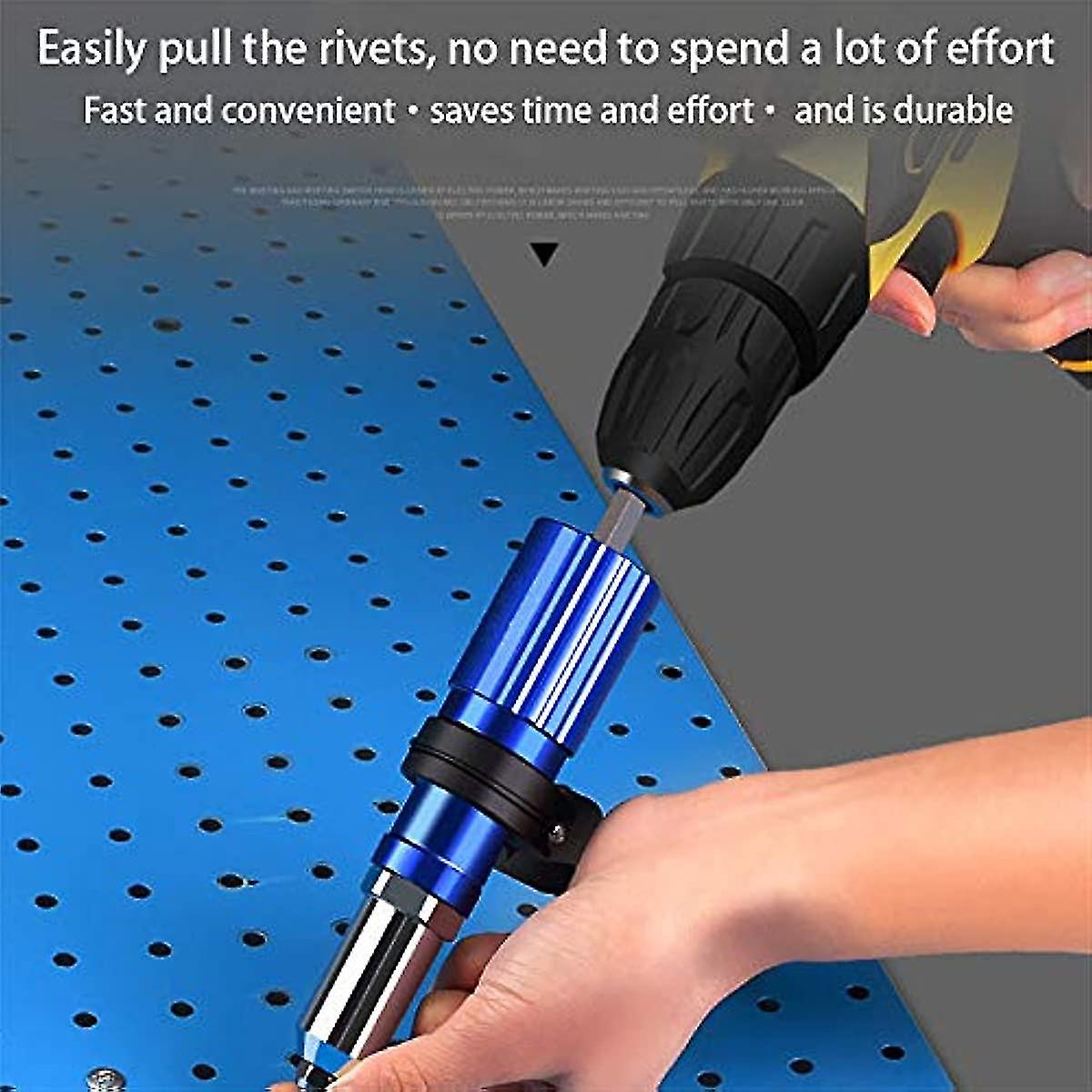 Riveter Drill Attachment  Electric Rivet Gun Adapter  Rivet Gun Drill Adapter  Riveter Insert Tool  Riveting Hand Tool  Cordless Aluminum Alloy Insert