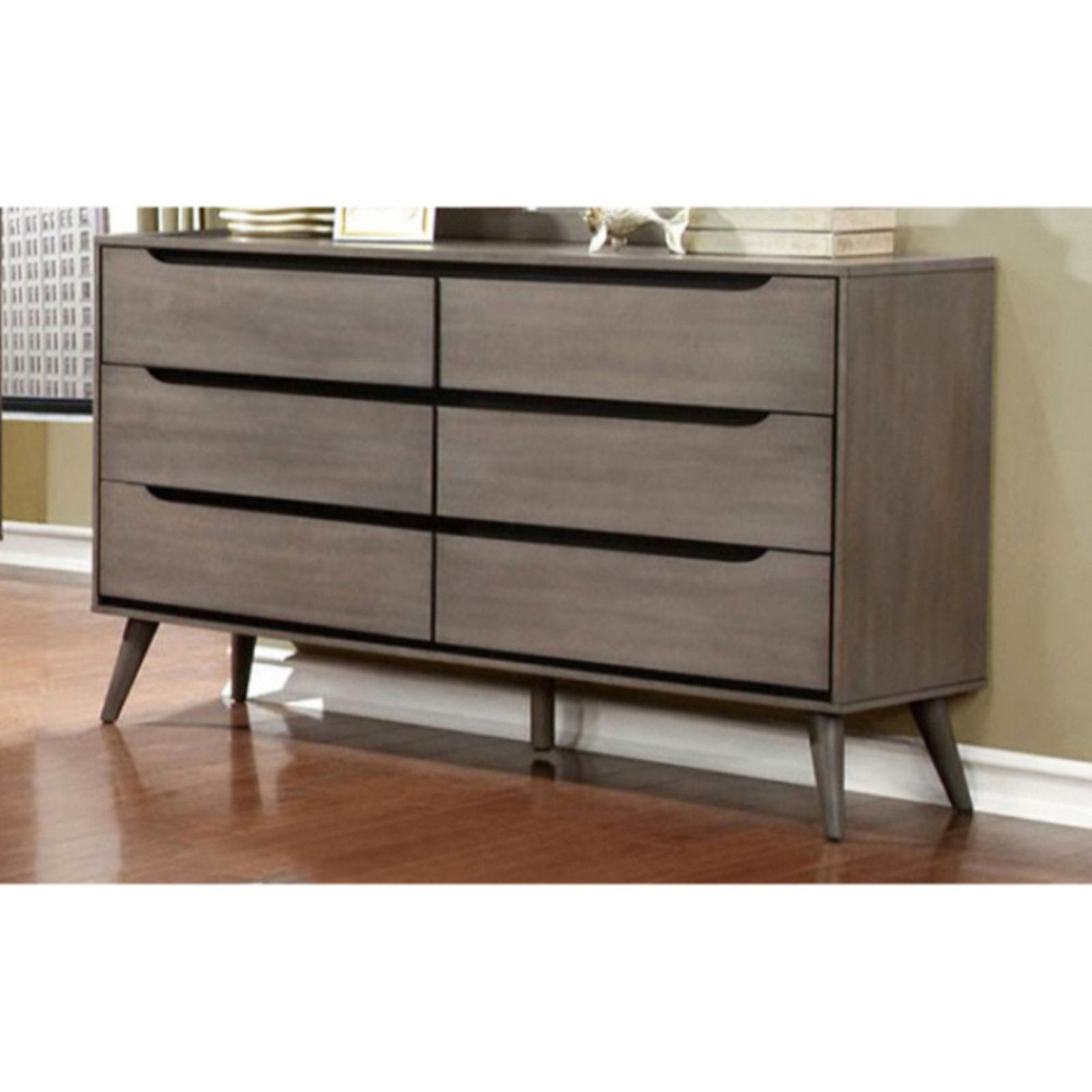 Benzara Splendiferously Minimal 6 Drawer Dresser