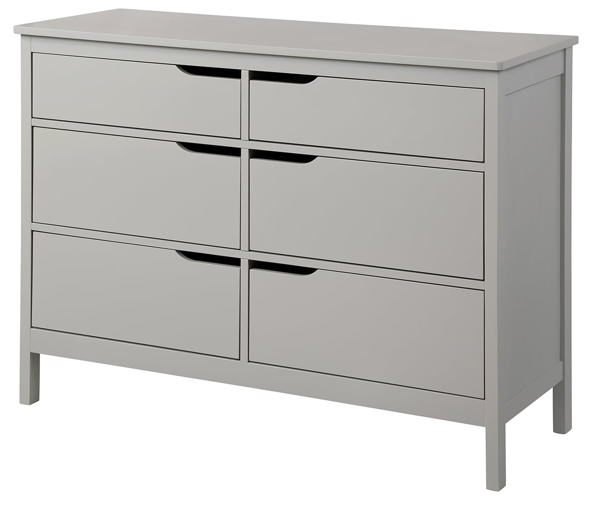 Angel Line Lauren 6 Drawer Double Dresser, Gray