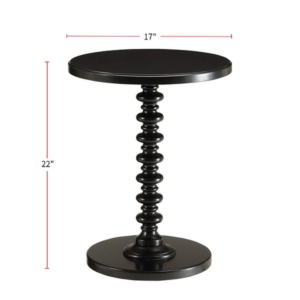 Round Top Side Table Turned Pedestal Base In Black