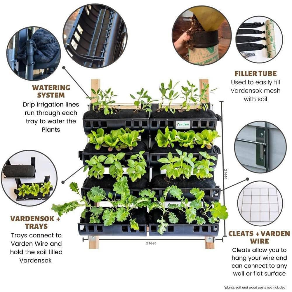 VARDEN 24 Plant Metal Outdoor Vertical Garden Rack VG-OK-2x2