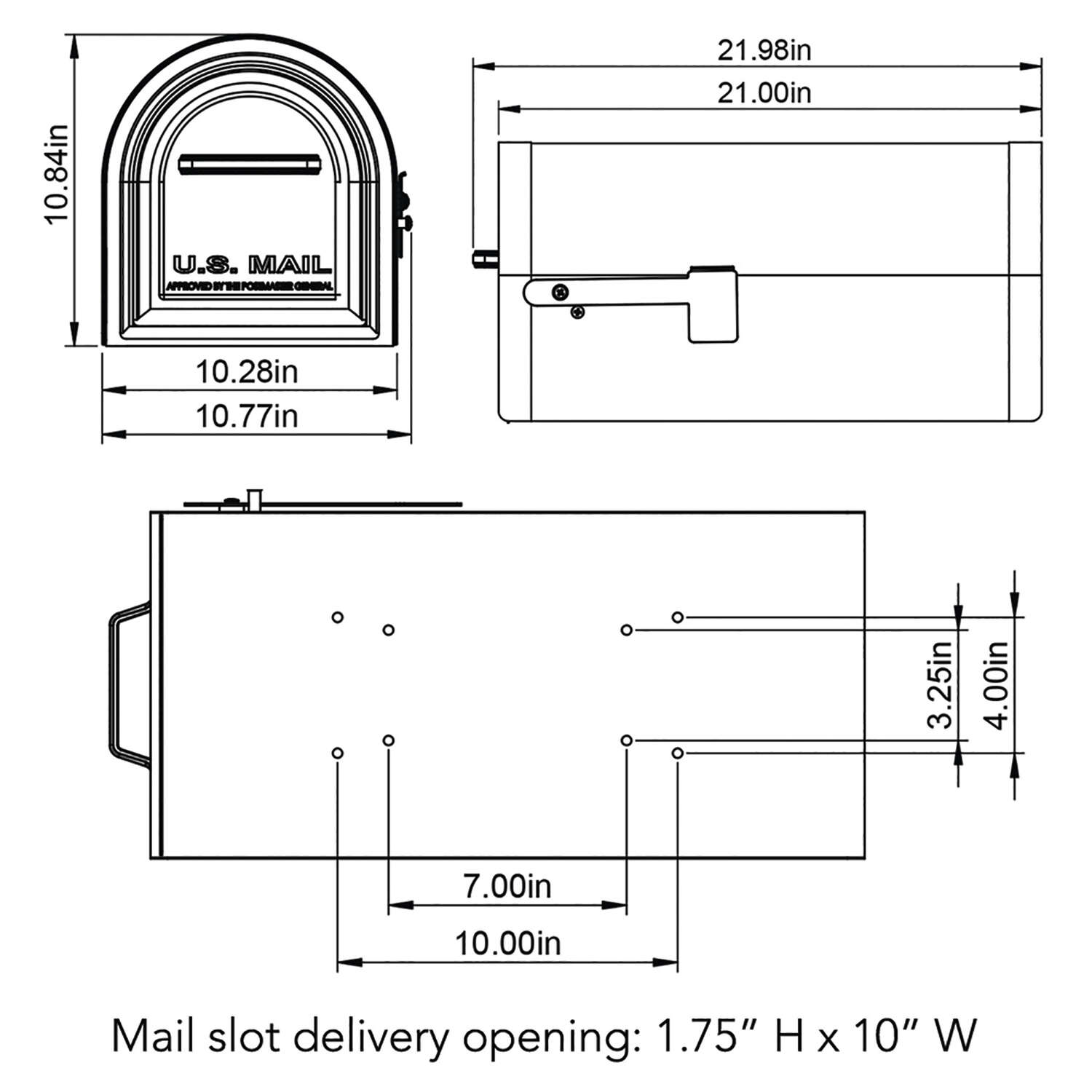 Gibraltar Mailboxes Reliant Contemporary Galvanized Steel Post Mount White Mailbox