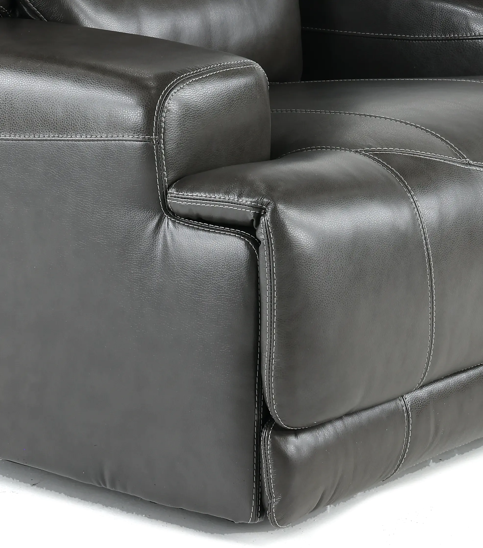 Stampede Charcoal Leather-Match Power Recliner