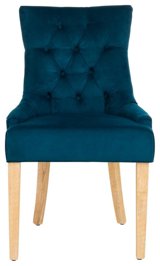 Liddie 19  x27 x27Tufted Side Chairs set of 2 Navy / White Wash   Contemporary   Dining Chairs   by Peachtree Fine Furniture  Houzz