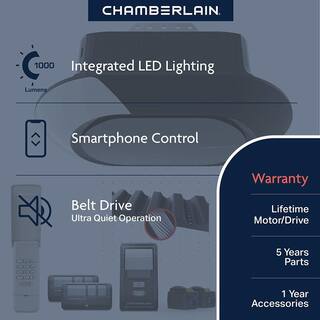 Chamberlain 34 HP Belt Drive LED Smart Garage Door Opener B4603T