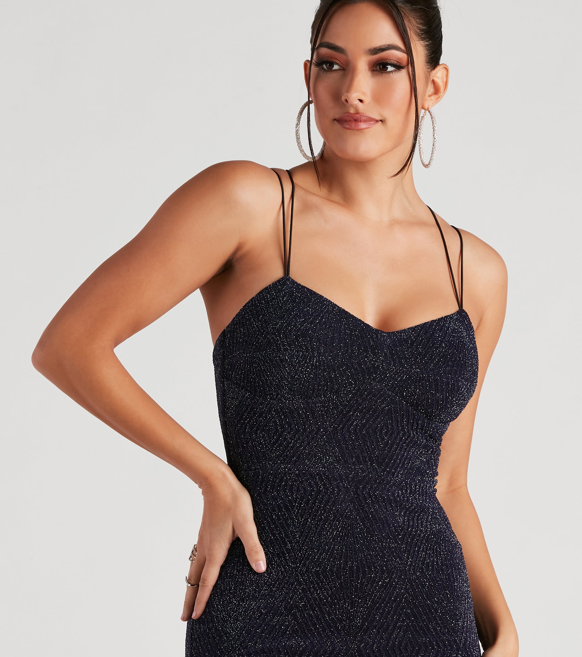 Midnight Muse Glitter Knit Mini Dress