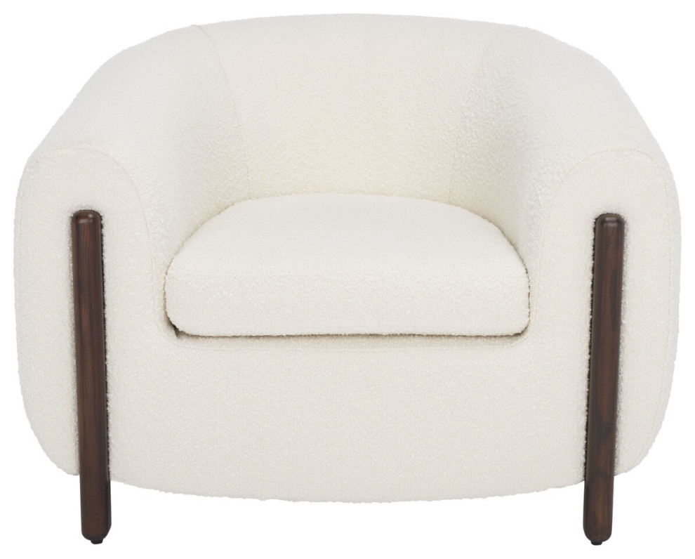 Safavieh Couture Westley Boucle Barrel Back Accent Chair   Midcentury   Armchairs And Accent Chairs   by Safavieh  Houzz