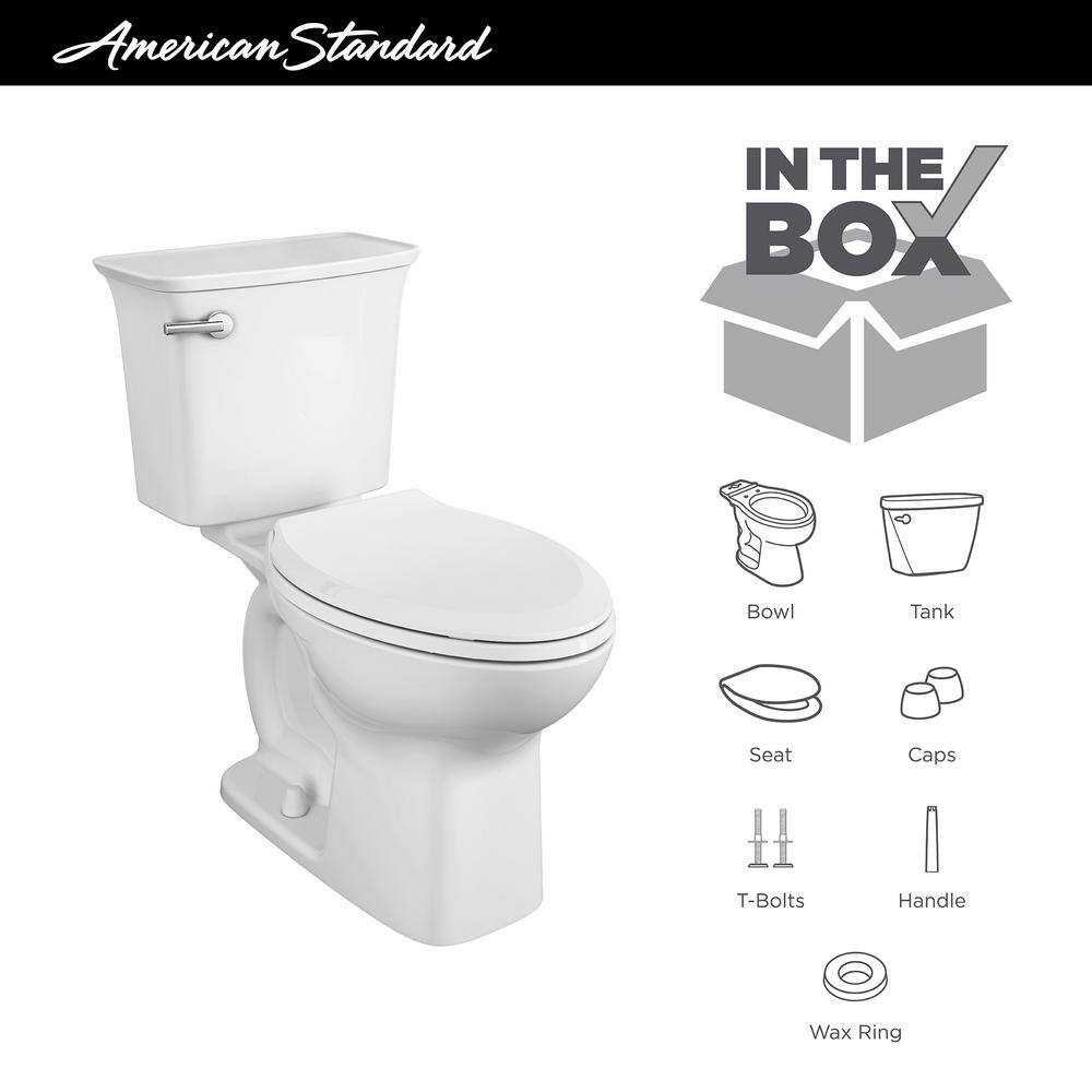 American Standard Cadet Ovation Tall Height 2-Piece 1.28 GPF High Efficiency Single Flush Elongated Toilet in White Seat Included 760AA101.020