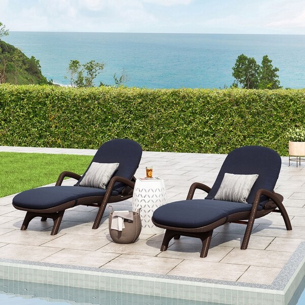 Waverly Faux Wicker Chaise Lounges (Set of 2) by Christopher Knight Home