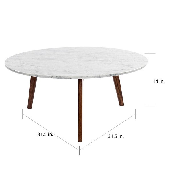 White Carrara Italian Marble Coffee Table