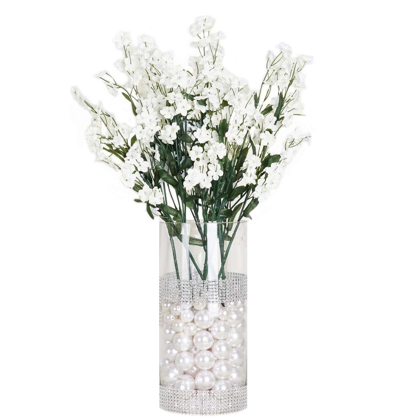 12 Stems Ivory Artificial Silk Babys Breath Flower Bushes Spray