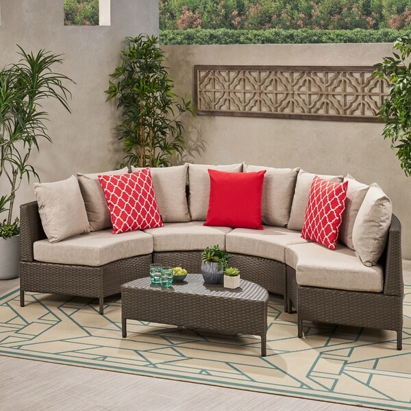 Newton Outdoor 4seater Sectional Sofa Set by Christopher Knight Home